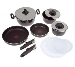 T Fal Stackable 10pc Nonstick Cookware Set w/ RemovableHandle —