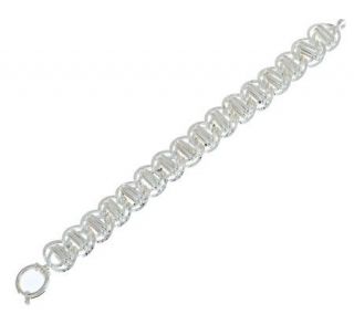 Sterling Bold Interlocking Link Bracelet 