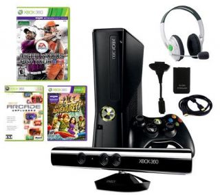 Xbox 360 Slim 4GB Kinect Bundle with Tiger Woods PGA & More —