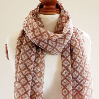 brown diamond pure wool scarf by highland angel