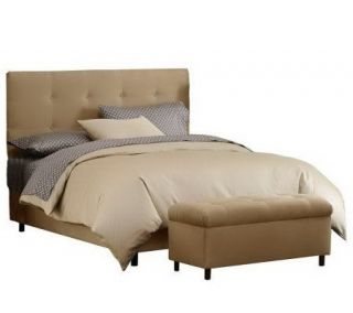 Home Reflections Ultrasuede King Headboard & Storage Bench —