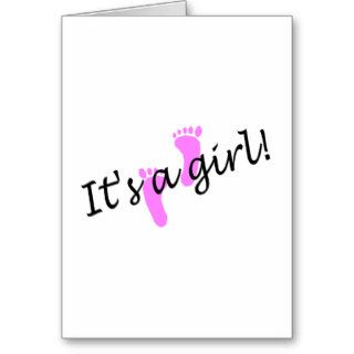 It's A Girl (Pink Feet) Greeting Cards