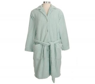 Stan Herman Microterry Short Button Front Robe —