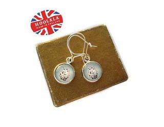 miniature white birds egg charm earrings by hoolala