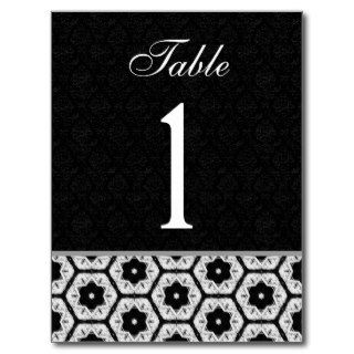Black White Modern Pattern Table Number Cards B7 Postcards