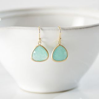 little gold aventurine faceted earrings by simply suzy q