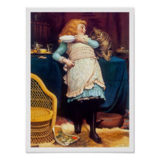 Kitty Cat Love   Vintage Painting   by Barber Posters