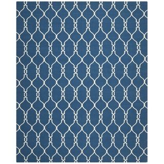 Safavieh Handwoven Moroccan Dhurrie Dark Blue Wool Area Rug (8' x 10') Safavieh 7x9   10x14 Rugs
