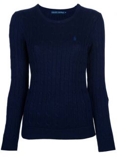 Ralph Lauren Blue 'classic Cable Knit' Sweater