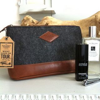 gent's retro felt wash bag by the little picture company