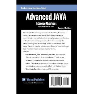 Advanced JAVA Interview Questions You'll Most Likely Be Asked (Job Interview Questions Series) Vibrant Publishers 9781461159261 Books