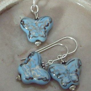 porcelain butterfly earrings by ava mae designs