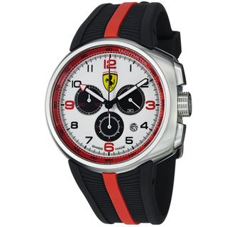 Ferrari Men's FE 10 ACC CG WT 'Fast Lap' White Dial Black Rubber Strap Quartz Watch Ferrari Men's More Brands Watches