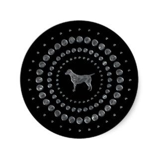 Labrador Retriever Chrome Studs Round Stickers