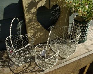 heart shaped wire basket by boxwood
