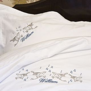 personalised bird duvet cover by big stitch
