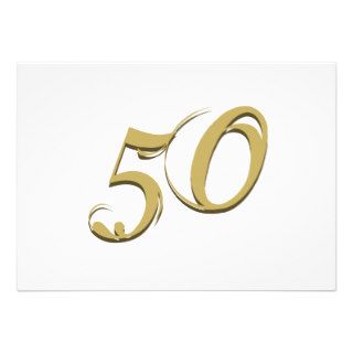 Gold 50th Birthday Gifts Invitation