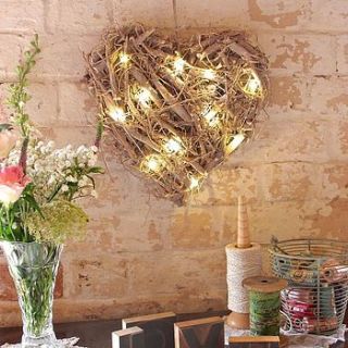 hanging root heart with led lights by lisa angel homeware and gifts