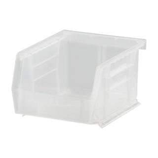 Quantum Storage Stack and Hang Bin — 5in. x 4 1/8in. x 3in., Clear, Carton of 24, Model# QUS200CL  Ultra Stack   Hang Bins