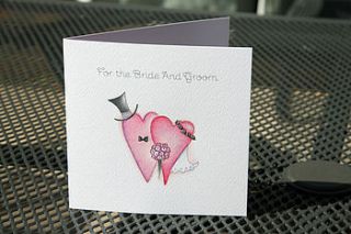 'for the bride & groom' card by white mink