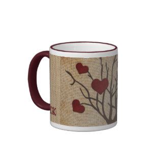 Deep Red Love Valentine Hearts Fruit Tree Mug