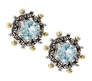 Barbara Bixby Sterling/18K Gemstone Stud Earrings —