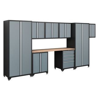 NewAge Products Pro Series 9 Piece Grey Cabinetry Set Newage Products Work Cabinets & Benches