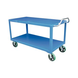 Vestil Ergo-Handle Cart — 2 Shelves, 4,000-Lb. Capacity, 72in.L x 24in.W, Model# DH-PH4-2472  Service Carts