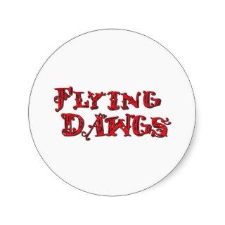 Flying Dawgs Stacked Logo Red Stickers