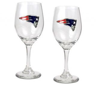 NFL New England Patriots Wine Glass Set —