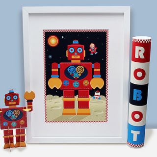 big red robot print gift pack by clockwork soldier