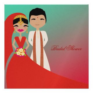311 Indian Beauty  Bridal Shower Turquoise Dream Custom Invitations