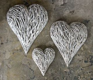 white washed driftwood heart by karen miller @ devon driftwood designs