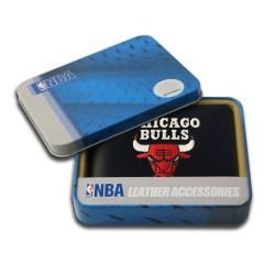 Chicago Bulls Men's Black Leather Bi fold Wallet Basketball