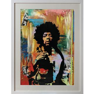 framed voodoo hendrix print by 77 art