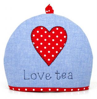 'love tea' heart tea cosy by the apple cottage company