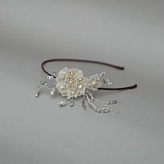 cora wedding headband by glass oyster