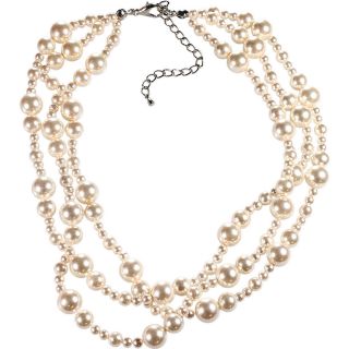 Alexa Starr Mixed Size Cream Colored Pearl Torsade Necklace