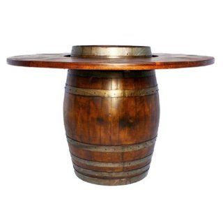 Shop Full Barrel Bistro Table   Made from Wine Barrels (Ocean Finish) at the  Furniture Store. Find the latest styles with the lowest prices from 2 Day Designs