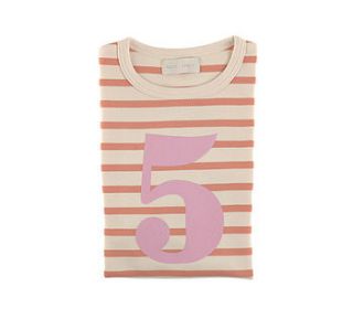 age/ number t shirt peaches & cream by bob & blossom ltd