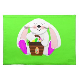 Easter Rabbit And A Basket of Eggs Placemats
