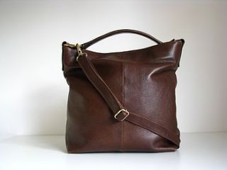 brown leather hobo handbag tote by the leather store