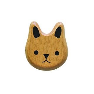 eco friendly wooden bunny rattle teether by little baby company