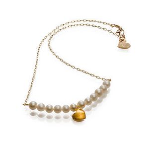 princess style pearl heart necklace by brox rocks