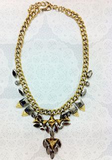 statement crystal drop necklace by sugar + style