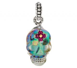 Barbara Bixby Sterling/18K Abalone Doublet Skull Charm —