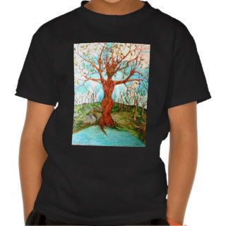 Goddess Tree Figure in Autumn Spiritual Painting T shirt