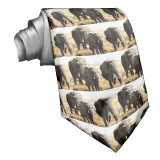 Family Mom dad Love elephants Necktie
