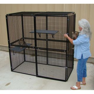 Options Plus 1 by 1 Grid Welded Wire Kennel with No Climb Top