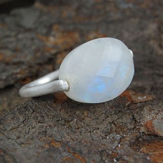 oval faceted moonstone cocktail ring by embers semi precious and gemstone designs